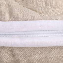 Linen Quilted Pillows Set Organic Wool Insert, Stone Washed Bedding - thumbnail 4