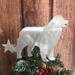 Bernese Mountain Dog, Dog Christmas Tree Topper, Wall Hanging Or Yard Stake, Holiday Decoration, Aluminum, Bernie, Lover Gifts, Berner - thumbnail 2