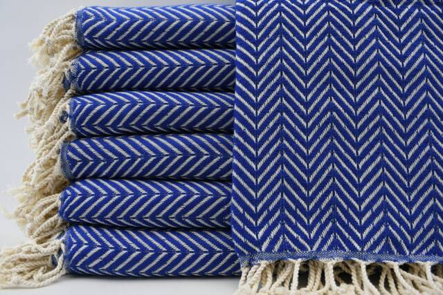 "Turkish Peshtemal, Sakks Blue Towel, Soft Towel, 40""x70" - image 1