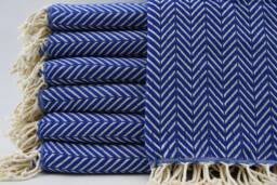 "Turkish Peshtemal, Sakks Blue Towel, Soft Towel, 40""x70"