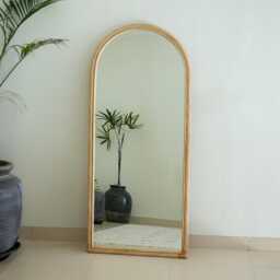 Arched Floor Mirror - Leaning - Full Length Handmade Homeware Mirrors Rattan Boho Decor - thumbnail 2