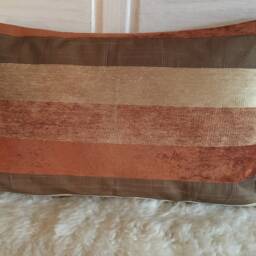 Chenille/Taffeta Decorative Cushion Brown/Orange/Beige High-Quality Designer Fabric, Modern - thumbnail 3