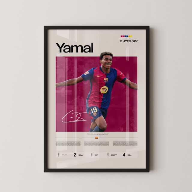 Lamine Yamal Football Poster, Barcelona Wall Art, Fc Print, Camp Nou Decor, Soccer Artwork Gift - image 1