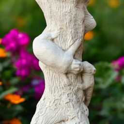 Concrete Sundial Pedestal With Squirrels Stone Garden Timepiece Sculpture Column Animals Outdoor Ornament Nature Inspired Yard Decor - thumbnail 3