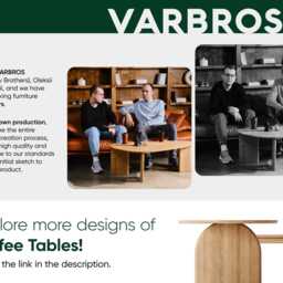 Solid Oak Coffee Table Modern Bean Shape Scandi Style - thumbnail 4
