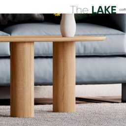 Solid Oak Coffee Table Modern Bean Shape Scandi Style - thumbnail 2