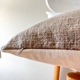 Brown Tribal Hemp Hand Woven Natural Dye Color Pillow Cover - thumbnail 3