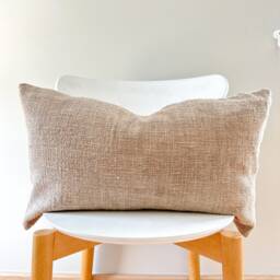 Brown Tribal Hemp Hand Woven Natural Dye Color Pillow Cover - thumbnail 2