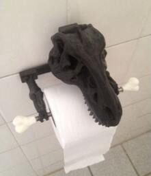 T-Rex Toilet Paper Holder - Tyrannosaurus Rex Dinosaur Gift Home Decor Jurassic Park Bathroom Accessory Dino