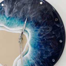 Resin Ocean Wall Clock Art Beach & Sea Unique Decor For Epoxy Wave Design House Decor - thumbnail 3