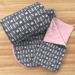 Pink Baby Minky Stroller Blanket - thumbnail 3