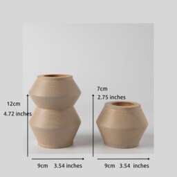 Candlesticks Dryas Gray - Set Of 2 Wooden Candlestick Holder Wood Pillar Candle Holders Modern Holders - thumbnail 3
