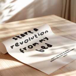 Don't Look Back in Anger Poster Revolution From My Bed Print Britpop Lyrics Wall Art - thumbnail 3
