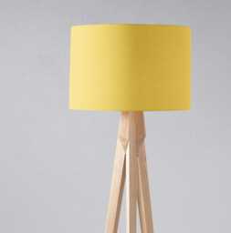 Yellow Drum Lampshade - Pale Table Lamp Shade Ceiling Light Modern Home Deco -Bright Colour UK Handmade Lighting