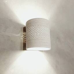 Handmade Ceramic Wall Sconce Modern Off-White Cylinder Lamp - thumbnail 4