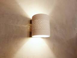 Handmade Ceramic Wall Sconce Modern Off-White Cylinder Lamp