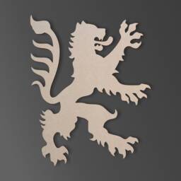 Unfinished Wooden Heraldic Lion Cutout Diy Wall Art Decor - thumbnail 2