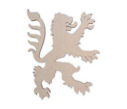 Unfinished Wooden Heraldic Lion Cutout Diy Wall Art Decor - thumbnail 1