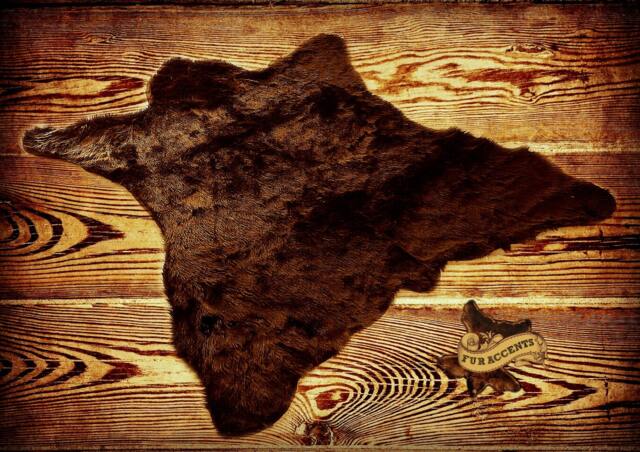Faux Fur Accent Rug - Bear Skin Shape, Ultra Suede Lining - image 1