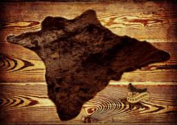 Faux Fur Accent Rug - Bear Skin Shape, Ultra Suede Lining - thumbnail 1