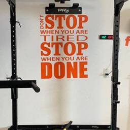 Home Gym Design Ideas, Fitness Studio Wall Decal. Inspirational Quote Don' Stop When You Are Tired Done - thumbnail 3