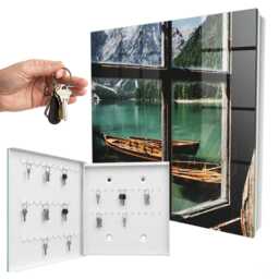 Mountain Lake Key Cabinet For Home, Turquoise Box Wall, Rustic Landscapes, Nature Lovers - thumbnail 2