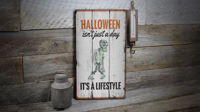Spooky Season Signs, Wooden Scary Decor Halloween House Sign, Haunted Decor, Sign Wall - Old - image 1