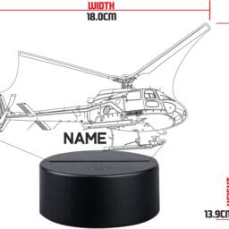 Personalised Helicopter Led Night Light Aviation Gift - thumbnail 2