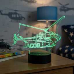 Personalised Helicopter Led Night Light Aviation Gift