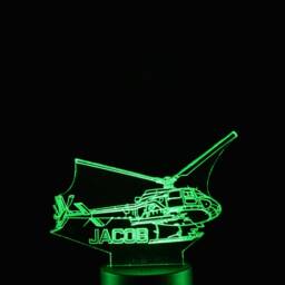 Personalised Helicopter Led Night Light Aviation Gift - thumbnail 4
