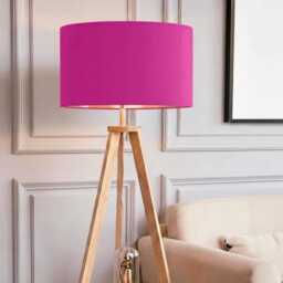 New Luxury Premium Quality Cerise Merchanda Pink Drum Velvet Lamp Shade Pendant Suitable For All Ceilings & Tables Sizes Availab - thumbnail 3