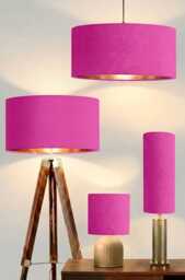 New Luxury Premium Quality Cerise Merchanda Pink Drum Velvet Lamp Shade Pendant Suitable For All Ceilings & Tables Sizes Availab