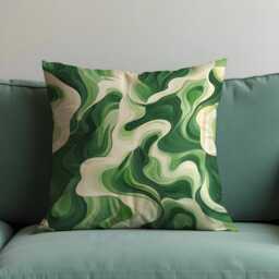 Green Marble Swirl Cushion Cover, Modern Abstract Throw Pillow Bedroom Decor, Any Size Case, Eclectic Home Decoration - thumbnail 1