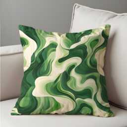Green Marble Swirl Cushion Cover, Modern Abstract Throw Pillow Bedroom Decor, Any Size Case, Eclectic Home Decoration - thumbnail 2
