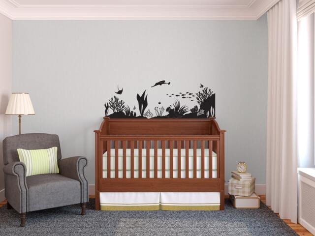 Medium Under The Sea Coral Reef Sealife Scene - Wall Decal Custom Vinyl Art Stickers - image 1