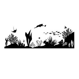 Medium Under The Sea Coral Reef Sealife Scene - Wall Decal Custom Vinyl Art Stickers - thumbnail 2