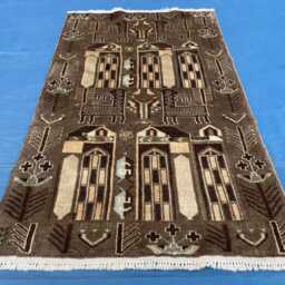 Handmade Baluch Rug 3x5, Animal Pictorial Afghan Rug, Brown Tribal Area Goat Motif Wool Small Quirky Entryway Unique Folk Art - thumbnail 2