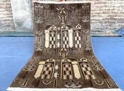Handmade Baluch Rug 3x5, Animal Pictorial Afghan Rug, Brown Tribal Area Goat Motif Wool Small Quirky Entryway Unique Folk Art - thumbnail 1