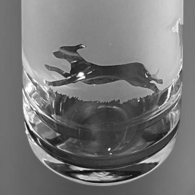 Rhodesian Ridgeback Vase - 15cm Crystal Glass Bud Vase With Rhodesian Ridgeback Frieze Design - image 1