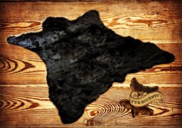 Faux Fur Bear Skin Rug - Black Pelt Hide, Accent - thumbnail 1