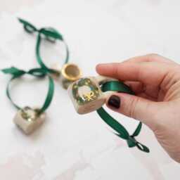 Hand-Painted Wreath Ornament - One Mini Mug Ornament Mini Ceramic Mug With Gold Lustre - thumbnail 1