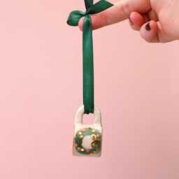 Hand-Painted Wreath Ornament - One Mini Mug Ornament Mini Ceramic Mug With Gold Lustre - thumbnail 2