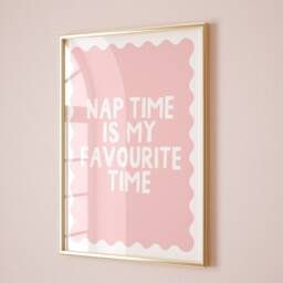 Nap Time Is My Favourite Time, Unframed Card Art Print, Bedroom Wall Decor - thumbnail 2