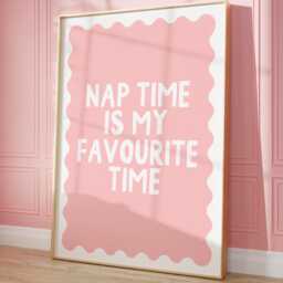 Nap Time Is My Favourite Time, Unframed Card Art Print, Bedroom Wall Decor - thumbnail 1