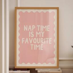Nap Time Is My Favourite Time, Unframed Card Art Print, Bedroom Wall Decor - thumbnail 3