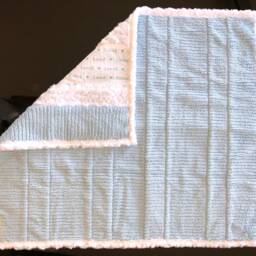 "Handmade Modern Baby Minky Blanket Light Blue ""Loved" - thumbnail 4