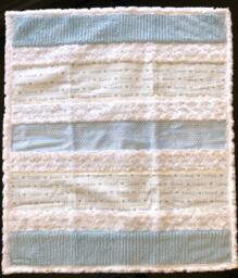 "Handmade Modern Baby Minky Blanket Light Blue ""Loved" - thumbnail 1