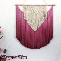 Customizable Macrame Wall Hanging in Ombre Colors, Bohemian Home Decor, Handwoven & Dip-Dyed Tapestry, Chic Natural Cotton Art Piece - thumbnail 2