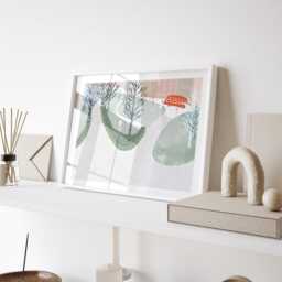 London Red Bus Poster - City Illustration Winter Wall Decor Wall Art Nursery Room - thumbnail 2