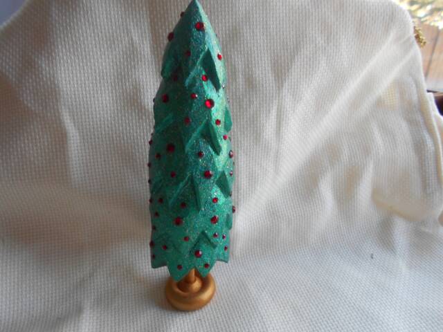 Handcarved Green Christmas Tree